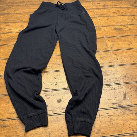 Gilly Hicks Jogger Sweatpants Womens XXS Black Waffle Knit Loungewear - Picture 1 of 4